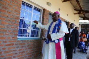 Bishop Mtumbuka blessing the studios