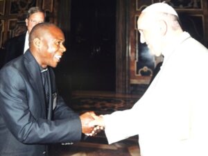 Fr. Mwakhwawa with Pope Francis