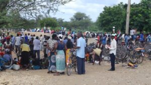 Patiently waiting to buy maize at an ADMARC Markert