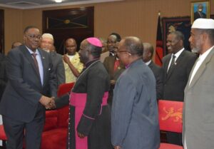 President Peter Mutharika meets Arch BishopThomas Msusa and other different religious leaders at Kamuzu Palace (C) Stanley Makuti- mana (2)